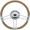 14" Steering Wheel "Draft" pattern - Polished - image 1