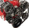 SB-Chevy Tru Trac Serpentine Belt System with Power Steering, with A/C Black Anodized Finish - image 1