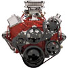 SB-Chevy Tru Trac Serpentine Belt System with Power Steering, without A/C Black Anodized Finish - image 1
