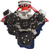 BB-Ford Tru Trac Serpentine Systems with Manual Steering, with A/Cli>Black Anodized Finish - image 1