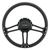 14" Steering Wheel "Draft" pattern - Black Anodized - image 1