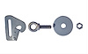 SNAP END FLOOR Mount KIT 1 PER KIT SILVER INCLUDES SNAP HOOK EYEBOLT NUT WASHERS SILVER - image 1