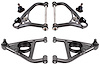 AAK312H Front Uppers & Lower A-Arms for 1967-1969 GM F-Body, 1968-1974 GM X-Body w/Rearward Bump Stops [Black Hammertone] - image 1