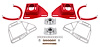 Caster Camber Plates with Lockout Plates for 1982-1992 Chevy Camaro, Pontiac Firebird [Red] - image 1