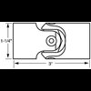 Pin & Block U-Joint 3/4" -36 Spline x 3/4" Smooth Bore - image 2