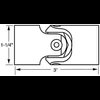 Steering U-Joint Pin and Block 1-1/4-inOD 3/4DD X 3/4DD - image 2