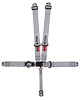 11006B Latch and Link Harness [5-Point, 3 in Belts, 50 in Length, Pull-Down, Black Hardware, Bolt-In, SFI 16.1, Gray] - image 1