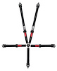 11174AB Kamlock Harness [5-Point, 2 in Belts, Pull-Up, Quarter Midget/Junior Dragster, Black Hardware, Bolt-In, Black]