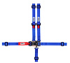 11183 Latch and Link Harness [5-Point, 2 in Belts, Pull-Down, Quarter Midget/Junior Dragster, Wrap-Around, Blue] - image 1