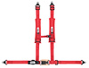 31014A Latch and Link Harness [5-Point, 2 in Belts, H-Harness, Pads, Sewn onto Lap Belt, Aluminum Adjusters, Black Hardware] - image 1