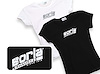 21272 Women's Distressed Black Scoop Neck T-Shirt  [Large]