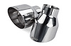 Single-Walled 4" Slash-Cut Tips (Polished Silver) - Set of 2