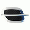 Side Fender Vent 2 pc. Universal Cross Triple Chrome Plated ABS - image 1