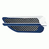 Side Fender Vent 2 pc. Universal 4 in. x 11 in. Large Mesh Triple Chrome Plated ABS - image 1