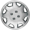 Aftermarket Wheel Cover 14 in. 8 Directional Spokes Bolt-On Clip Silver Finish - image 1