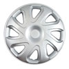 Aftermarket Wheel Cover 14 in. 8 Directional Spokes Metal Clip Silver Finish - image 1