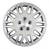 Aftermarket Wheel Cover 16 in. Lace Design Metal Clip Silver Finish - image 1