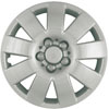 Aftermarket Wheel Cover 15 in. 9 Spokes Metal Clip Silver Finish - image 1