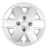 Aftermarket Wheel Cover 15 in. Wheel # 7044 Metal Clip Silver Finish - image 1