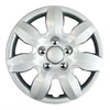 Aftermarket Wheel Cover 14 in. 7 Spokes Wheel # 55560 Plastic Clip Silver Finish - image 1