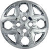 Aftermarket Wheel Cover 15 in. 4 Double Spokes Metal Clip Chrome Finish - image 1
