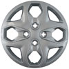 Aftermarket Wheel Cover 15 in. 4 Double Spokes Metal Clip Silver Finish - image 1