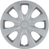 Aftermarket Wheel Cover 15 in. 8 Spokes Wheel # 61147 Plastic Clip Silver Finish - image 1