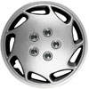 Aftermarket Wheel Cover 14 in. 9 Directional Slots Metal Clip Silver Finish - image 1