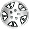 Aftermarket Wheel Cover 15 in. 5 Split Spokes Metal Clip Silver Finish - image 1