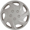 Aftermarket Wheel Cover 15 in. 7 Directional Spokes Metal Clip Silver Finish - image 1