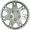 Aftermarket Wheel Cover 15 in. 7 Directional Slots Plastic Clip Silver Finish - image 1