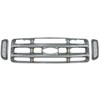 Grille Overlay 3 pc. Triple Chrome Plated ABS Snap-In - image 1