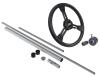 Dirt Racing 15 in. Aluminum Steering Wheel and Column Kit [Black] - image 1
