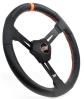 D-Model MPI-DM2-15-XL Dirt Racing 15 in. Aluminum Steering Wheel w/2.25 in. Dish [Black w/Orange Marker, Stitching] - image 1