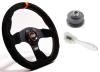 Road Course / Track Day 13 in. Steering Wheel Kit w/Suede Brush & Quick-Release Hub - image 1