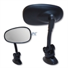 Black universal short stem fairing mount mini oval mirror - image 1