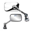 Chrome universal short stem fairing mount mini rectangle mirror - image 1