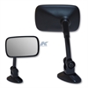 Black universal short stem fairing mount mini rectangle mirror - image 1
