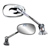 Chrome universal long stem mini fairing mount oval mirror - image 1