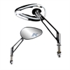 Chrome short billet short stem high-rise bar teardrop universal Harley mount - image 1