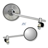 Chrome universal long stem round clamp mirror - image 1
