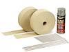 Exhaust / Header Wrap Kit Tan Wrap w/ Aluminum HT Silicone Coating - image 1