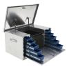 38 in. Utility Chest Box with Drawers [Bright Aluminum]