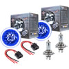 5.75" H4 Headlight Conversion Kit Blue LED Halo Includes - image 1