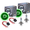 5.75" H4 Headlight Conversion Kit Green LED Halo Includes - image 1