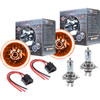 5.75" H4 Headlight Conversion Kit Amber LED Halo Includes - image 1