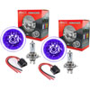 7" H4 Headlight Conversion Kit Black Light (UV Light) LED Halo Includes - image 1