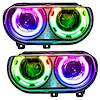 LED HALO Headlight Assembly Comes with preinstalled ColorSHIFT LED Halos 2008-2014 Dodge Challenger - image 1