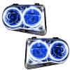 Halo Headlight Assemblies [Without Controller] for 2005-2010 Chrysler 300C V8 - Blue - image 1