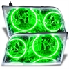 Halo Headlight Assemblies [Without Controller] for 1998-2011 Ford Crown Victoria - Green - image 1